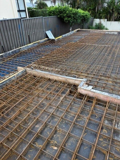 Reinforced concrete slab ready for inspection